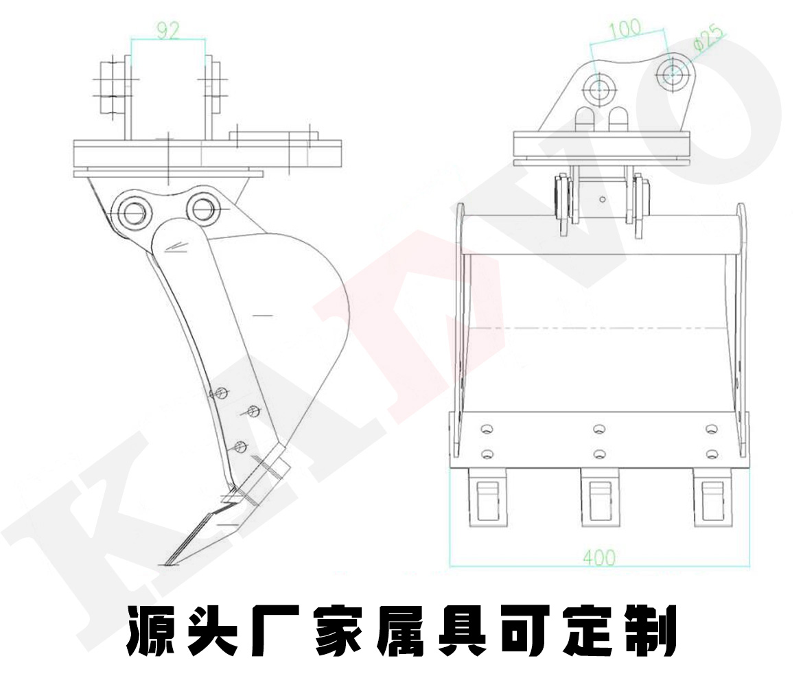 400挖斗尺寸 400挖斗尺寸