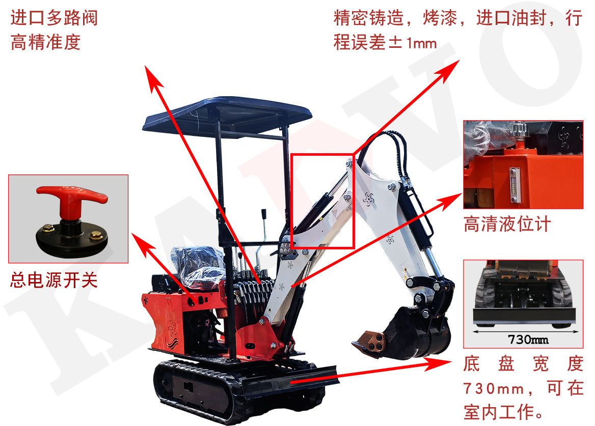 KV08小型挖掘機(jī)標(biāo)準(zhǔn)配置